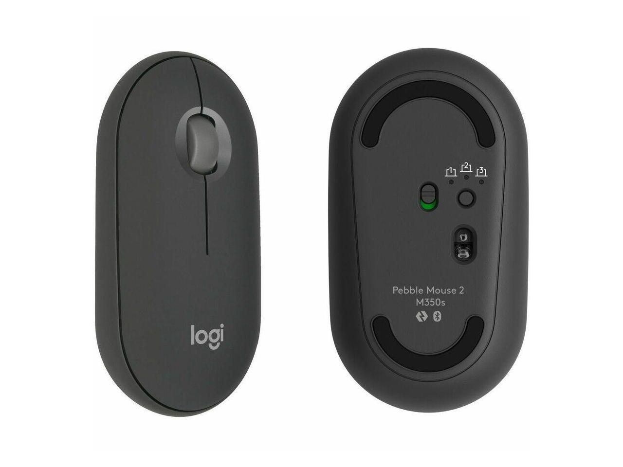 Logitech Pebble 2 M350s Mouse, Slim, compact Bluetooth® Wireless, customizable button, Multi-device pairing, Black 3