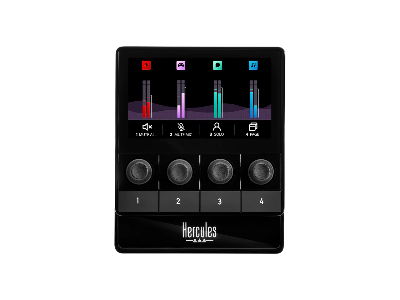 Hercules Stream 100, Audio Mixer for Content Creators, Streaming, and Gaming, Up to 8 Tracks, LCD Screen, High Resolution Encoders, 4 Actions Buttons and Customizable Interface.- Windows PC Only 2