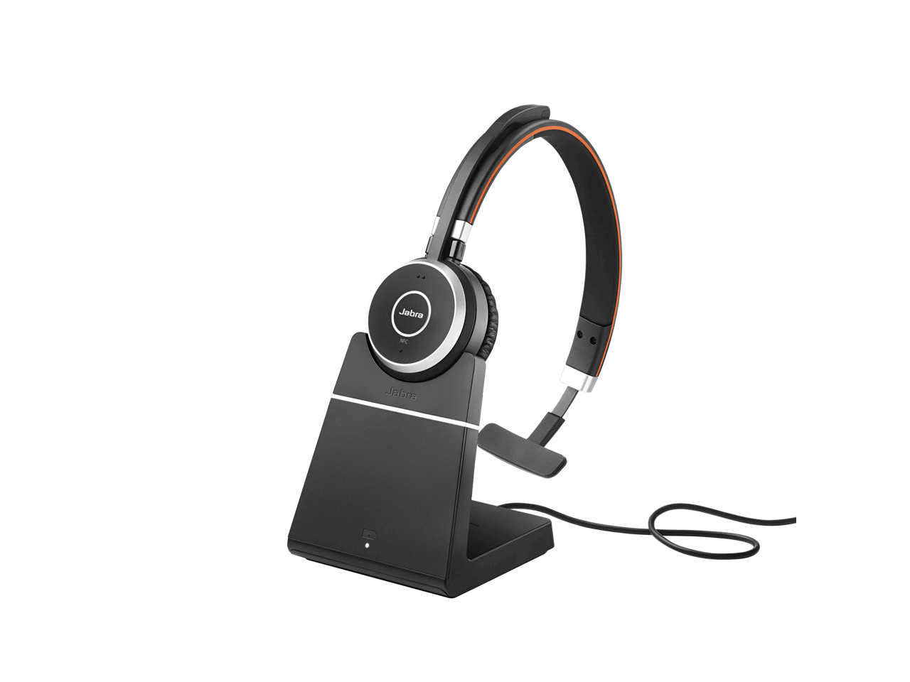 Jabra Evolve 65 SE Mono Wireless Headset - Bluetooth Headset with Noise-Cancelling Microphone, Long-Lasting Battery, and Charging Stand - MS Teams Certified, Works with All Other Platforms  - Black 2