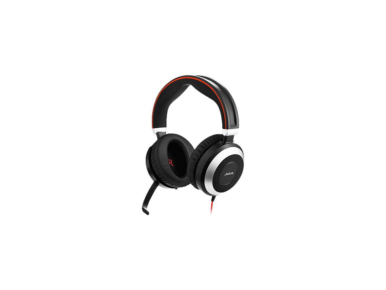 Jabra Evolve 80 UC Wired Headset Professional Telephone Headphones with Unrivalled Noise Cancellation for Calls and Music, Features World-Class Speakers and All Day Comfort 1