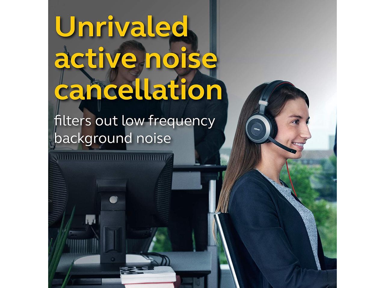 Jabra Evolve 80 UC Wired Headset Professional Telephone Headphones with Unrivalled Noise Cancellation for Calls and Music, Features World-Class Speakers and All Day Comfort 2