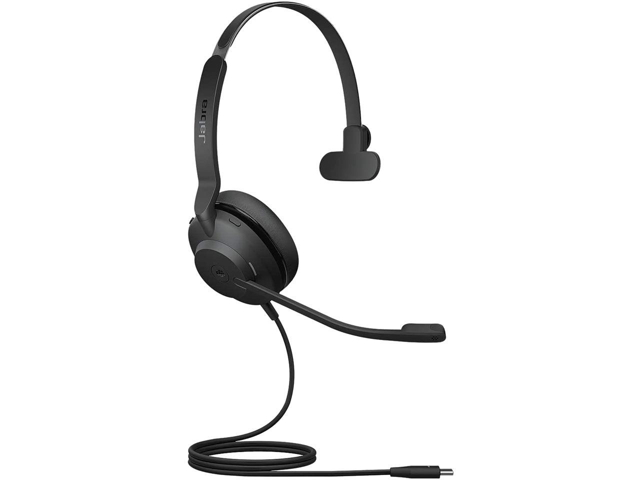 Jabra Evolve2 30 UC Wired Headset, USB-C, Mono, Black – Lightweight, Portable Telephone Headset with 2 Built-in Microphones – Work Headset with Superior Audio and Reliable Comfort 1