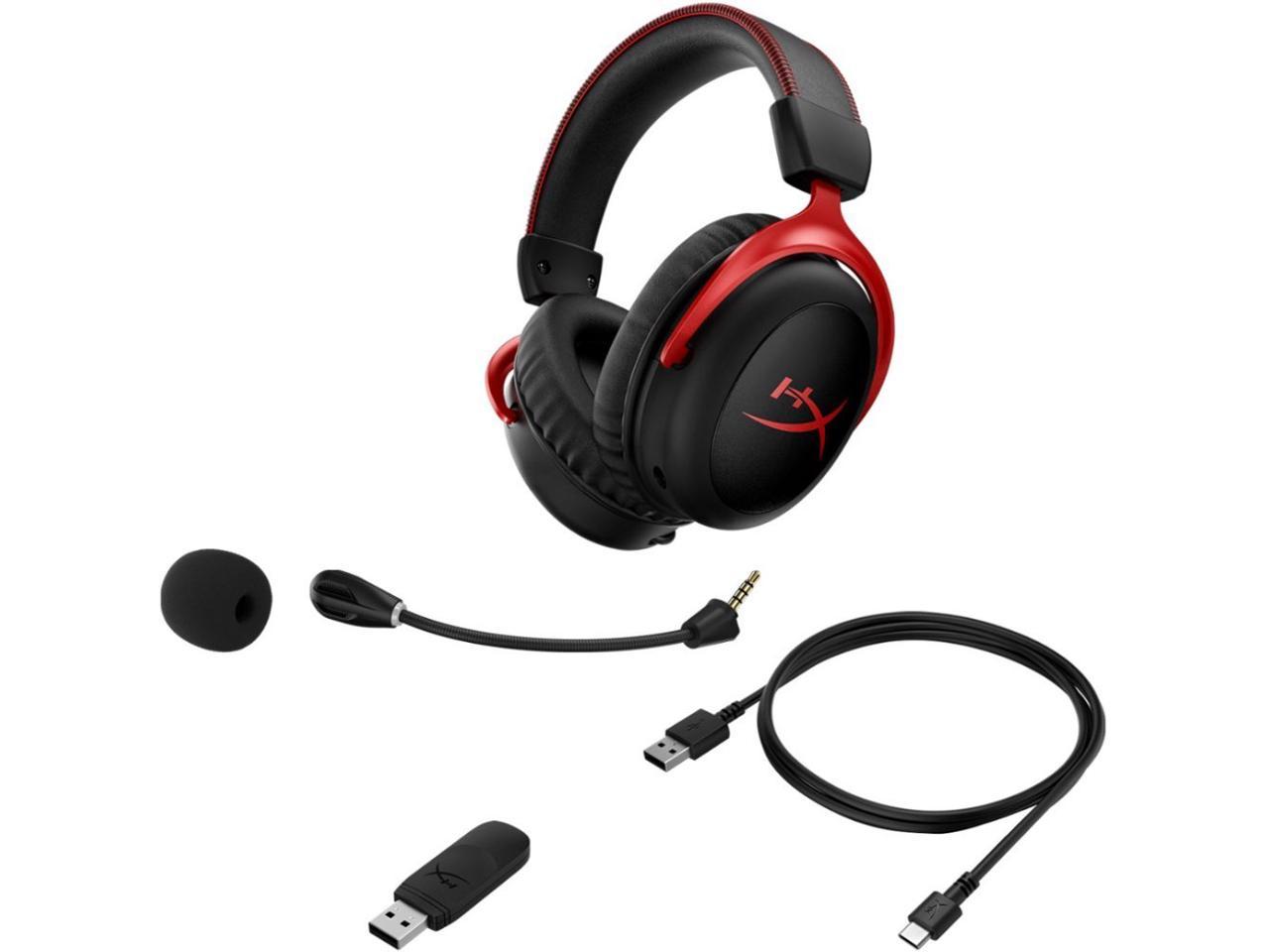 HyperX - Cloud II Wireless 7.1 Surround Sound Gaming Headset for PC and Playstation - Black/Red 4