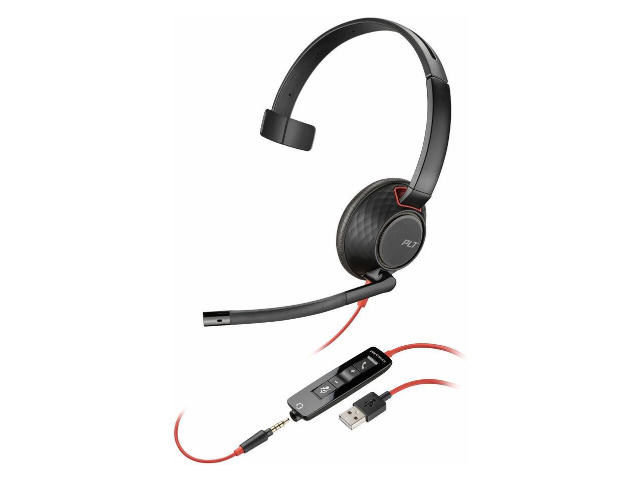 Poly Blackwire 5210 Monaural USB-A Headset - TAA-US - Black  8M3X1AA#ABA 1