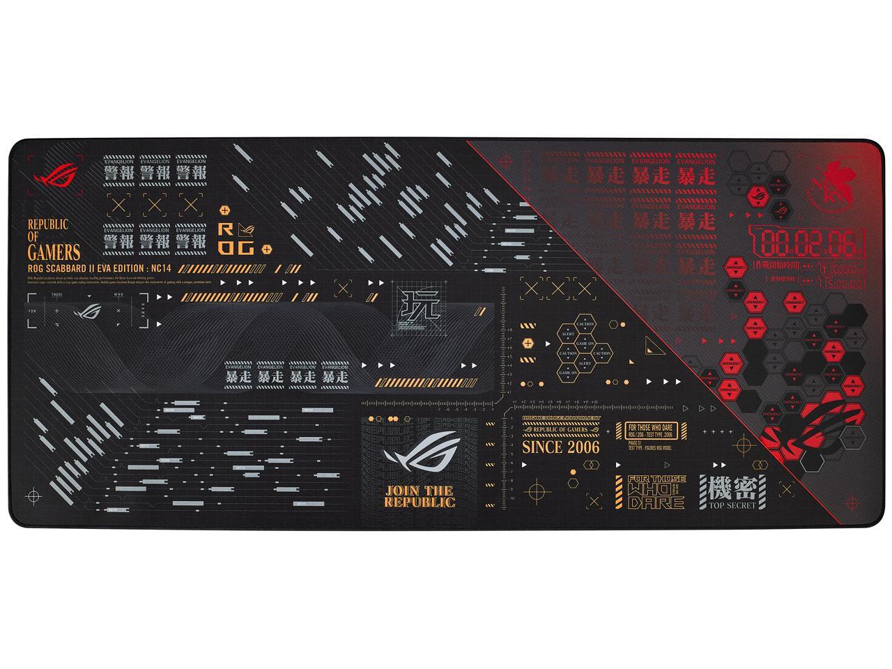 ASUS ROG Scabbard II EVA Edition Extended Gaming Mouse Pad, Protective Nano Coating (Water, Oil, Dust Repellant Surface), Anti-Fray, Flat-Stitched Edges and a Non-Slip Rubber Base (90MP02R0-BPAA00) 1