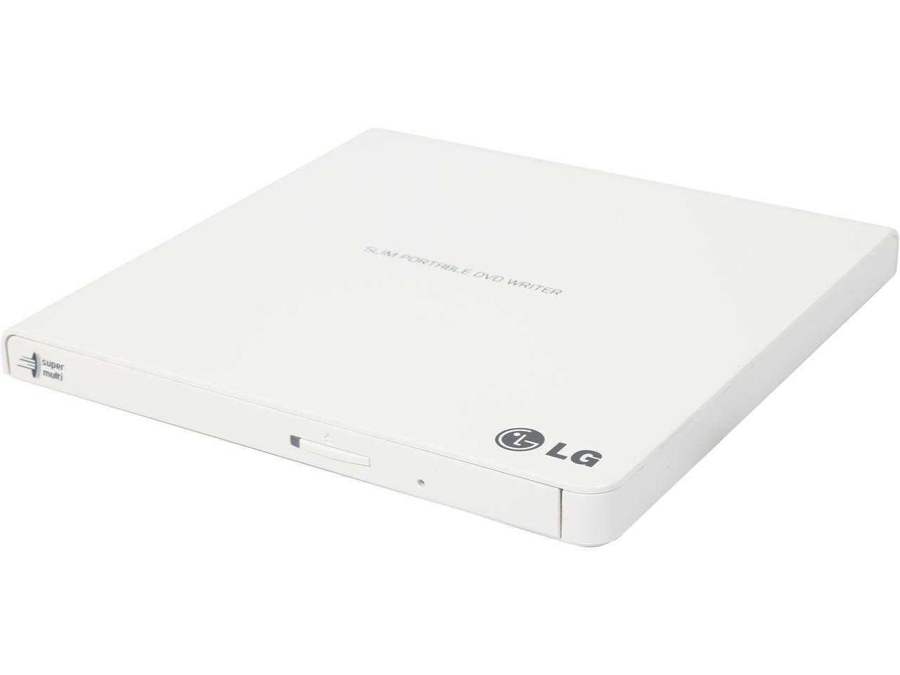 LG External CD/DVD Rewriter With M-Disc Mac & Surface Support (White) - model GP65NW60 1