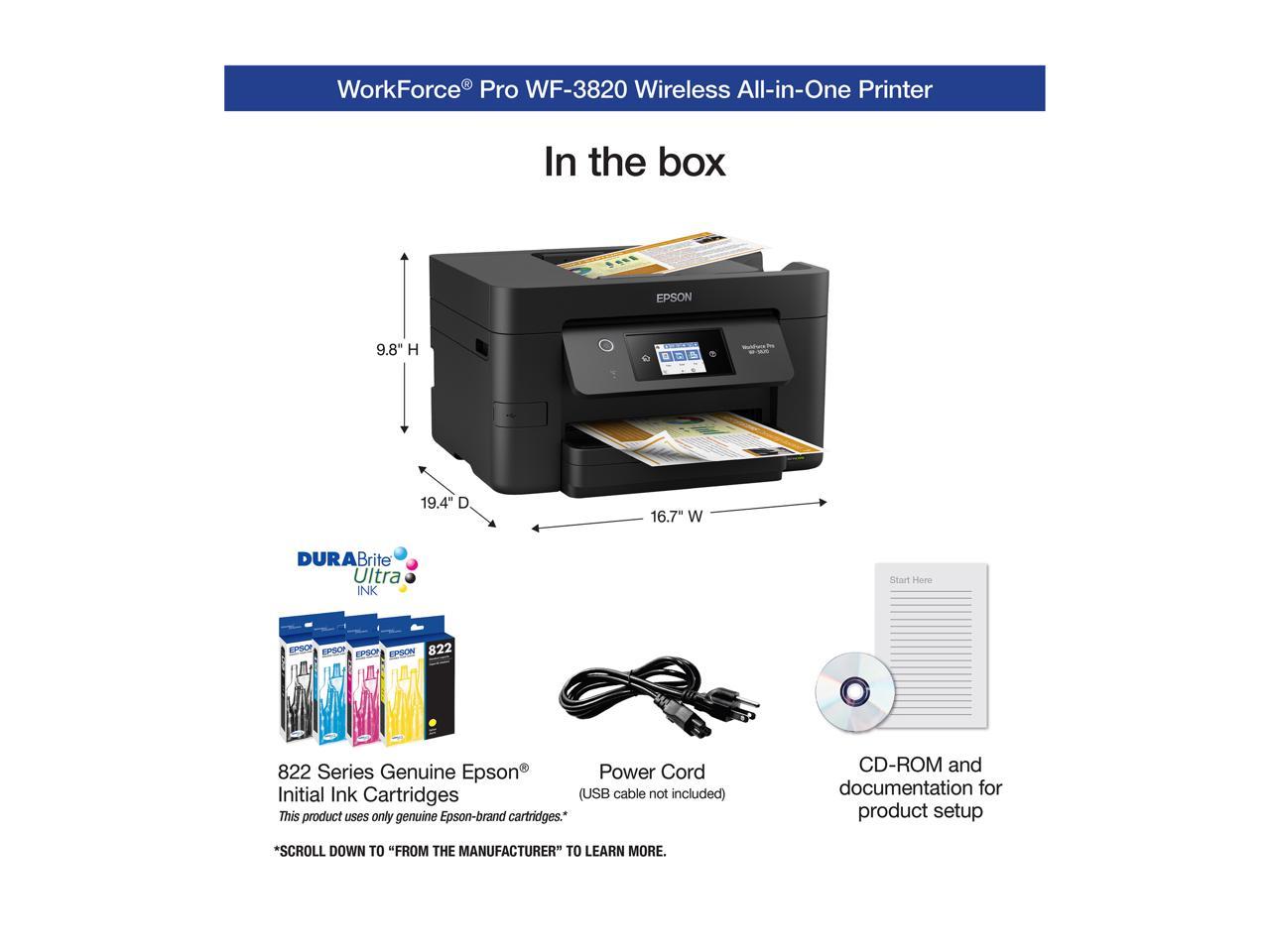 Epson WorkForce Pro WF-3820 Wireless All-in-One Inkjet Printer 5