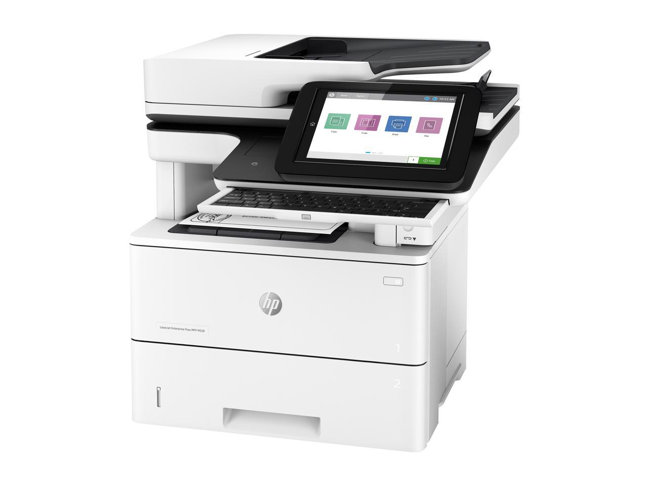 HP LaserJet Enterprise Flow M528c MFP Up to 45 ppm (ISO, letter)
Up to 36 ipm (duplex, letter) Monochrome Ethernet (RJ-45) / RJ-11 / USB Laser Printer 2