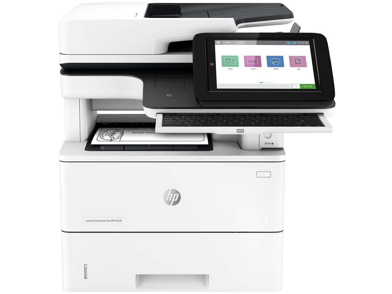 HP LaserJet Enterprise Flow M528c MFP Up to 45 ppm (ISO, letter)
Up to 36 ipm (duplex, letter) Monochrome Ethernet (RJ-45) / RJ-11 / USB Laser Printer 1