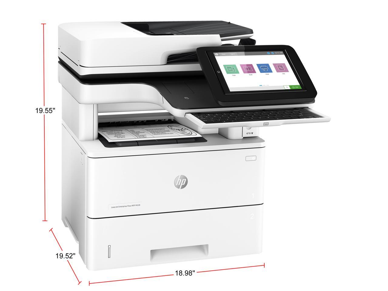 HP LaserJet Enterprise Flow M528c MFP Up to 45 ppm (ISO, letter)
Up to 36 ipm (duplex, letter) Monochrome Ethernet (RJ-45) / RJ-11 / USB Laser Printer 3