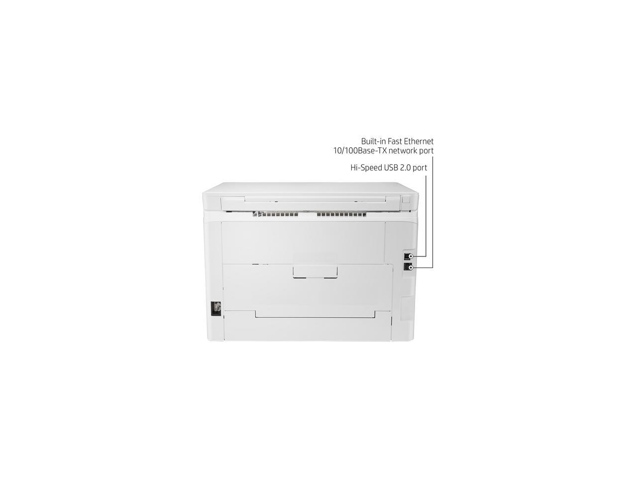 HP LaserJet MFP M182nw MFP Up to 17 ppm 600 x 600 dpi Color Print Quality Color Dual Band 802.11n 2.4/5GHz Wireless Laser Printer 3