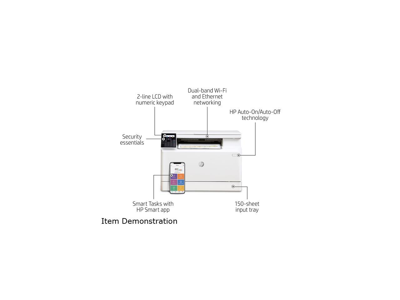 HP LaserJet MFP M182nw MFP Up to 17 ppm 600 x 600 dpi Color Print Quality Color Dual Band 802.11n 2.4/5GHz Wireless Laser Printer 2