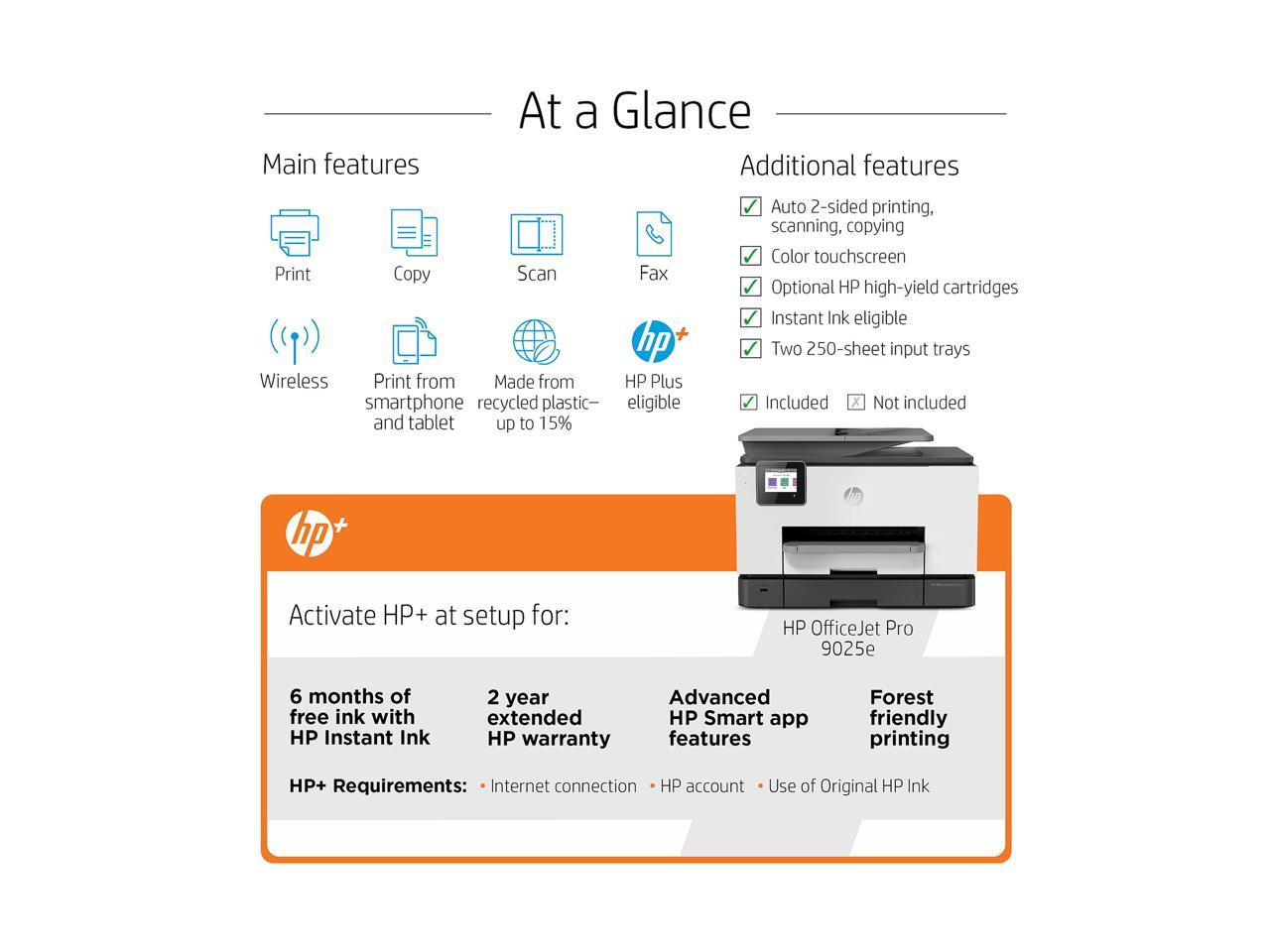 HP OfficeJet Pro 9025e All-in-One Wireless Color Printer, with bonus 6 months free Instant Ink with HP+ (1G5M0A) 4