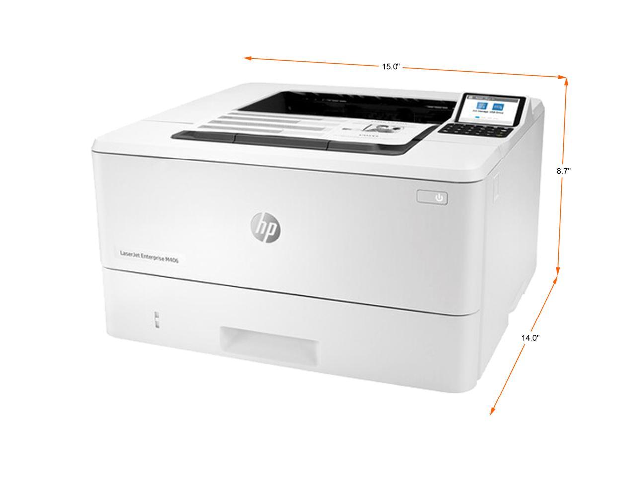 HP LaserJet Enterprise M406dn Workgroup Letter: Up to 40 ppm (default); Up to 42 ppm (HP high speed mode) Black
A4: Up to 38 ppm (default); Up to 40 ppm (HP high speed mode) Black
Print speed (Landscape, A5): Up to 63 ppm Black Monochrome E 4