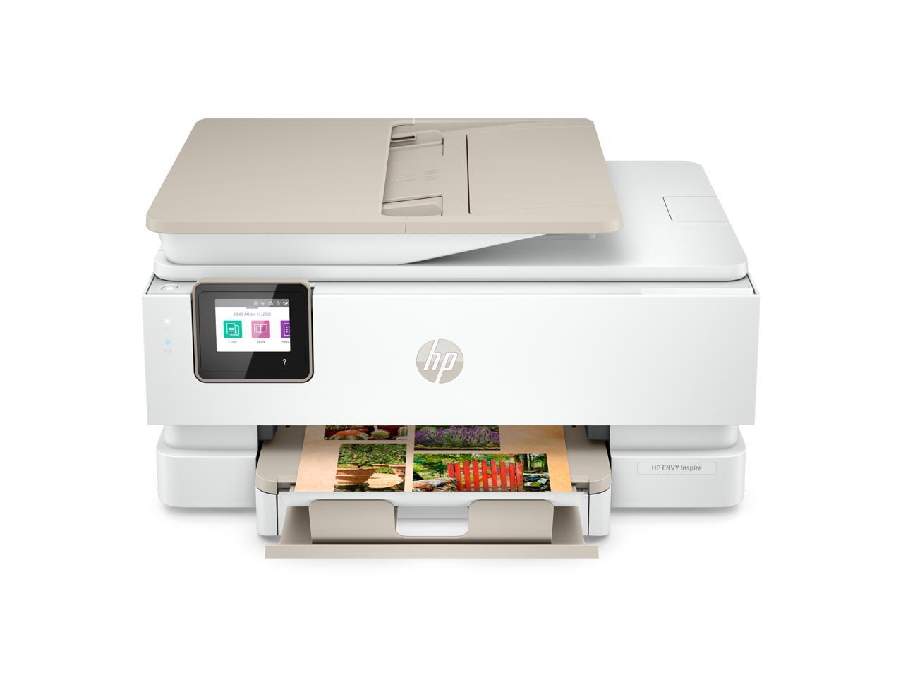 HP Envy Inspire 7955e Wireless Color All-in-One Printer with Bonus 3 Months Instant Ink with HP+ (1W2Y8A) and Advance Photo Paper,-Glossy, 5x5 in, 20 sheets (49V50A) 1