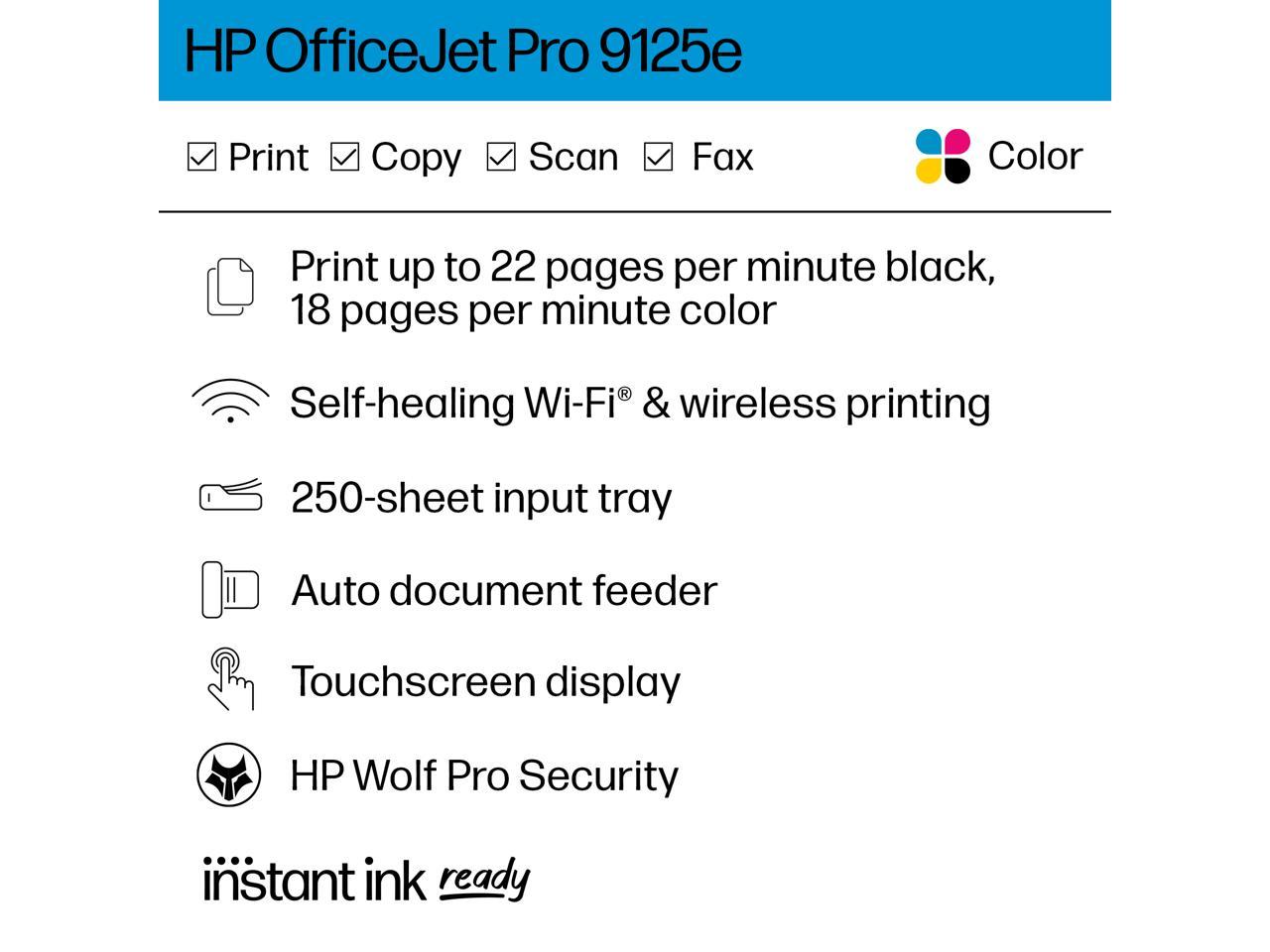 HP OfficeJet Pro 9125e Wireless Color All-in-One Printer with Bonus 6 Months Instant Ink with HP+, Gray, Medium 2