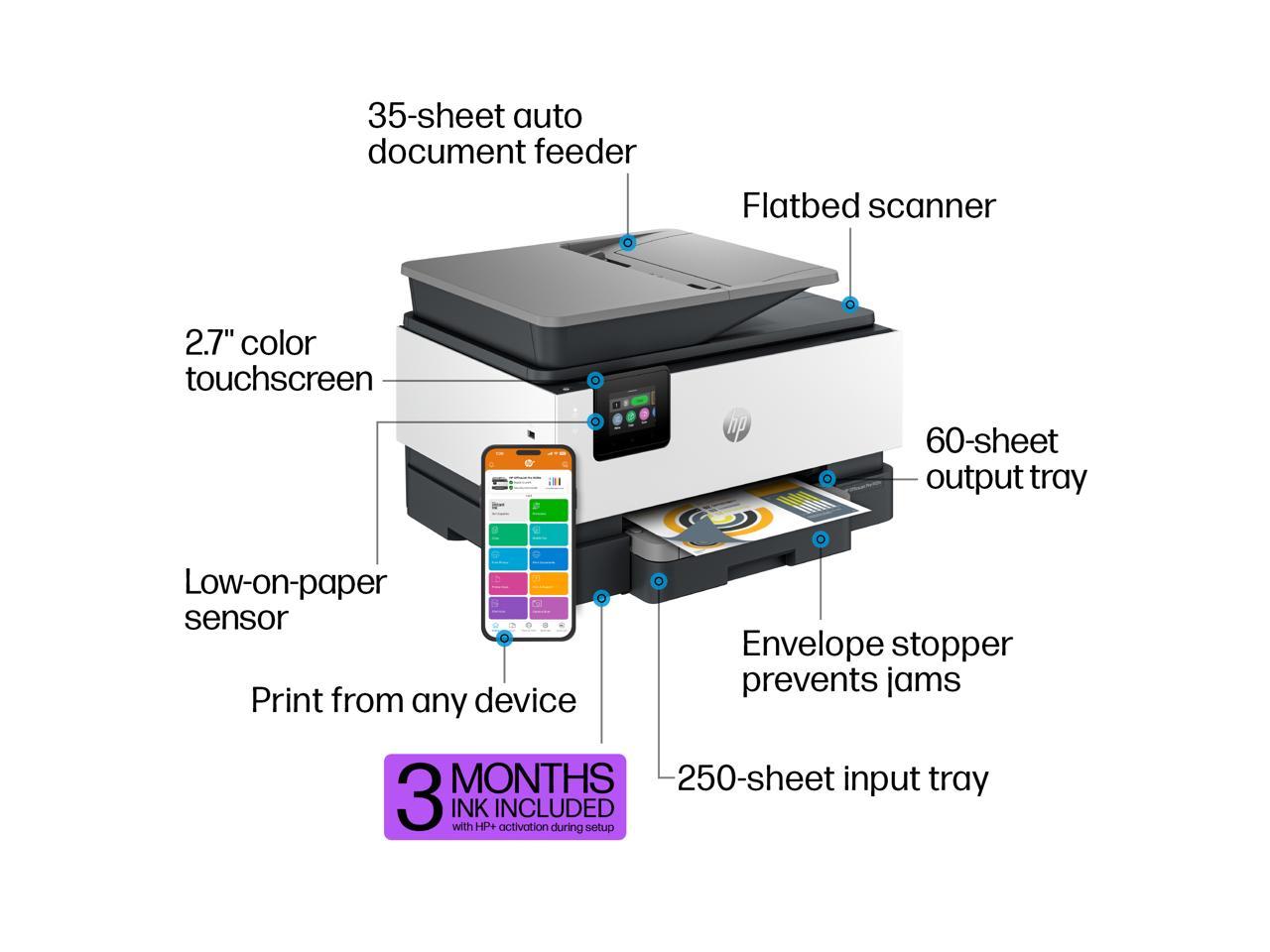 HP OfficeJet Pro 9125e Wireless Color All-in-One Printer with Bonus 6 Months Instant Ink with HP+, Gray, Medium 4