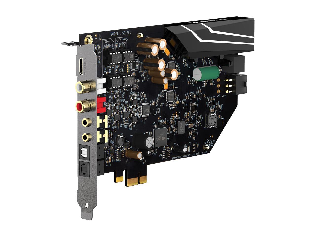 Creative Sound Blaster AE-9 5.1 surround channels, and up to 7.1 virtual surround channels Channels 32-bit 384 KHz PCI Express x1 Interface Sound Card 4