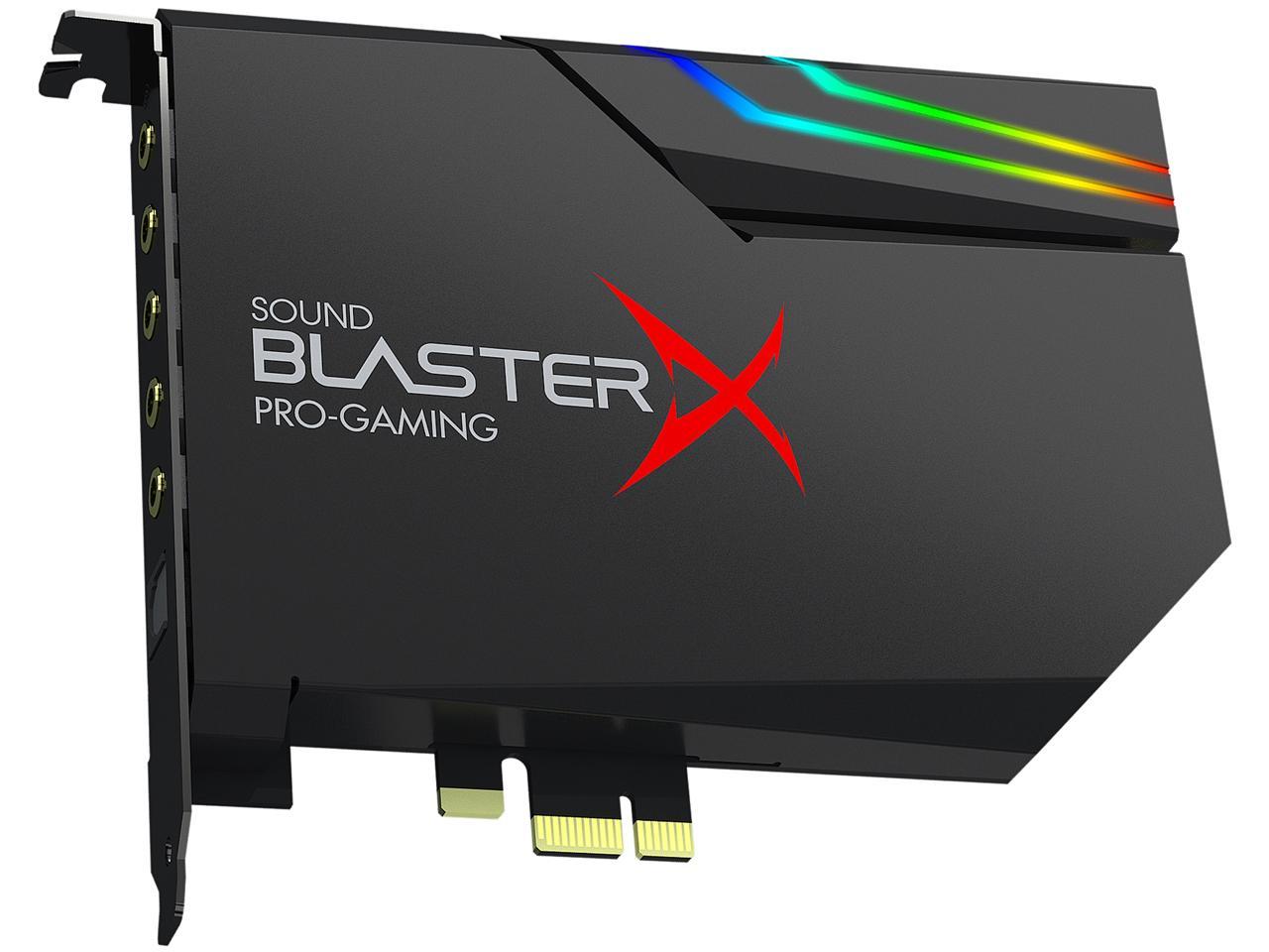 Creative Sound BlasterX AE-5 Plus SABRE32-class Hi-res 32-bit/384 kHz PCIe Gaming Sound Card and DAC with Dolby Digital and DTS, Xamp Discrete Headphone Bi-amp, Up to 122dB SNR, RGB Lighting System 1