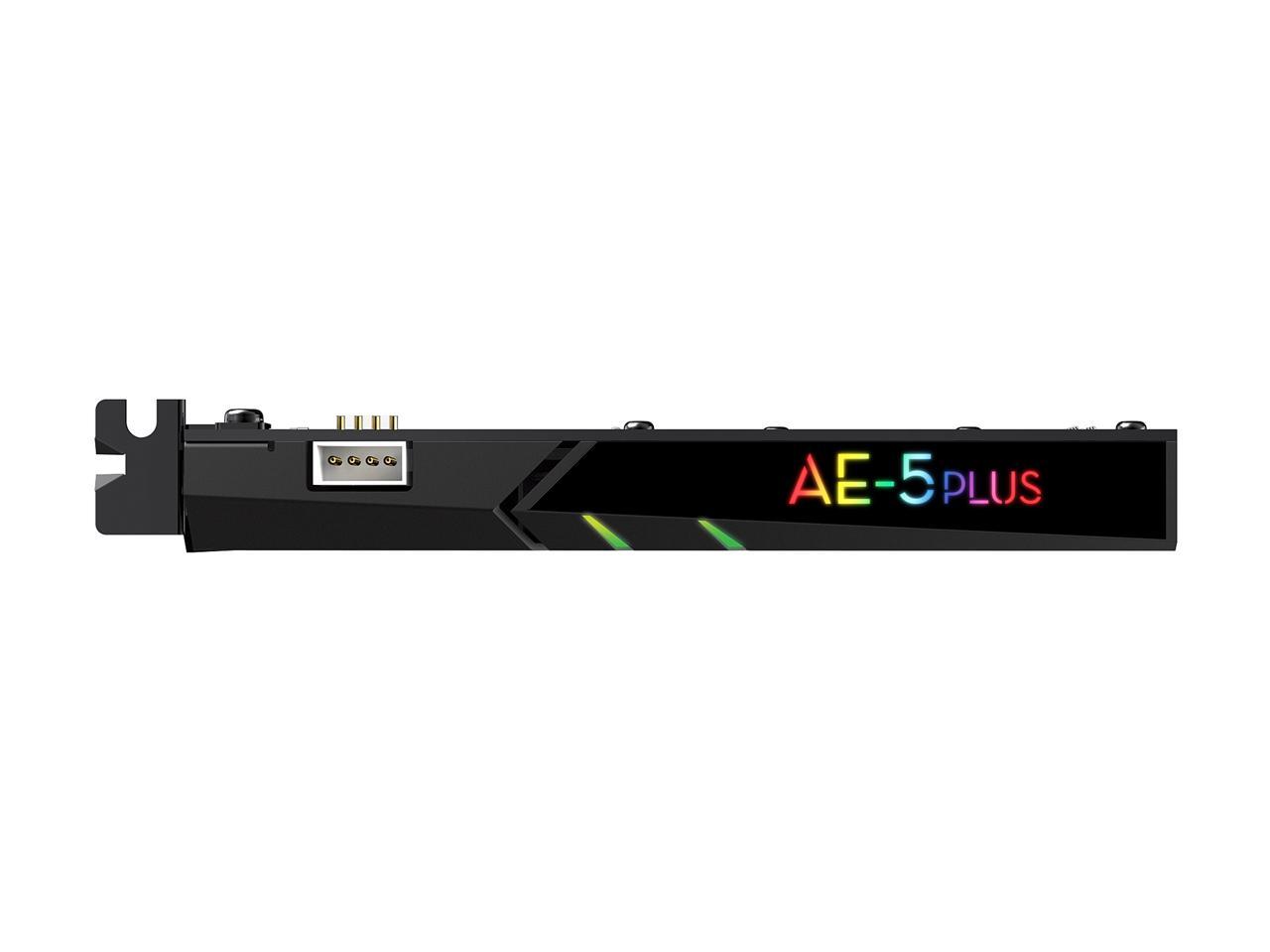 Creative Sound BlasterX AE-5 Plus SABRE32-class Hi-res 32-bit/384 kHz PCIe Gaming Sound Card and DAC with Dolby Digital and DTS, Xamp Discrete Headphone Bi-amp, Up to 122dB SNR, RGB Lighting System 5