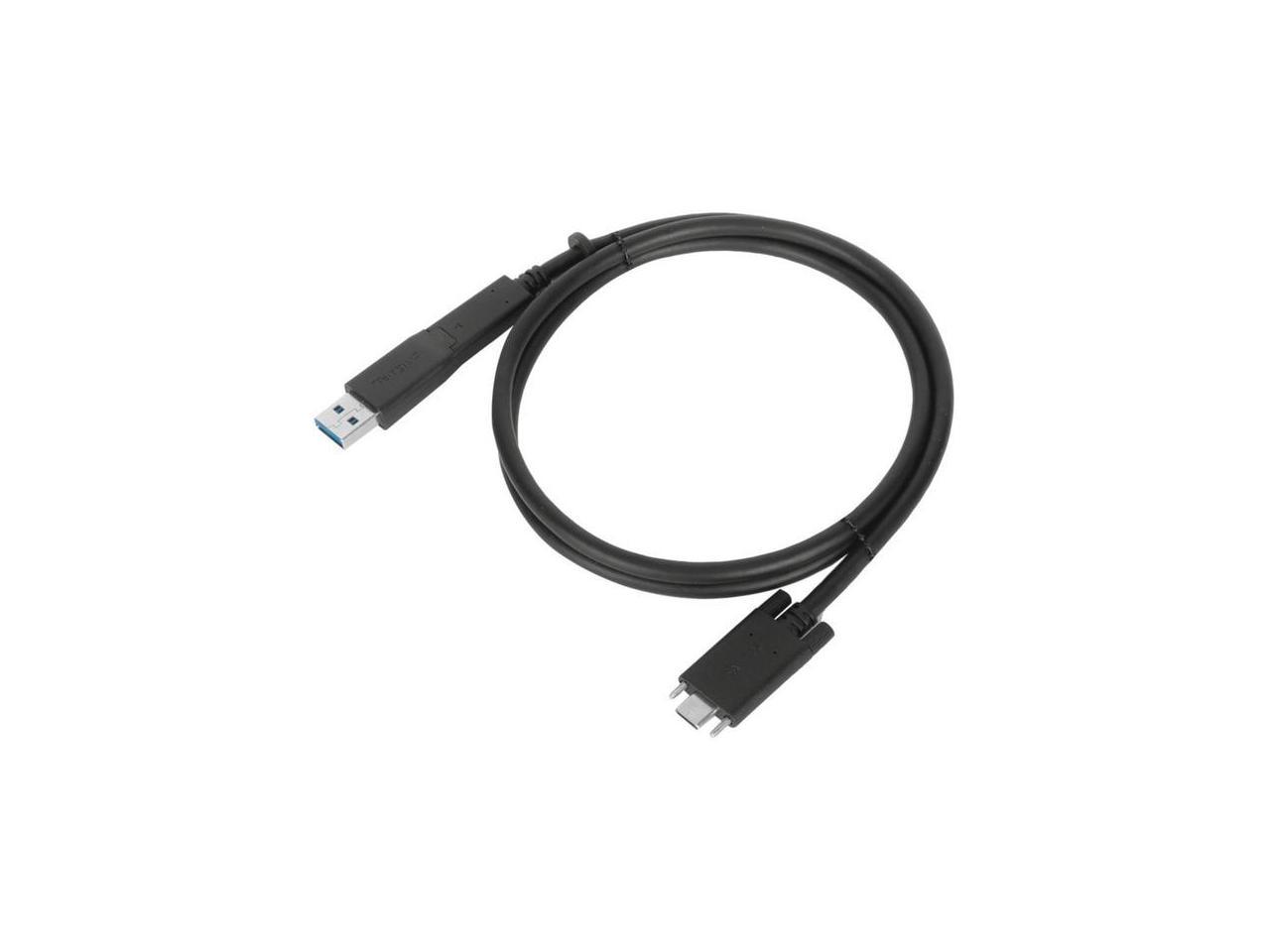 Targus 1M USB-C Male with Screw to USB-C Male Cable with USB-A Tether ACC1133GLX 1