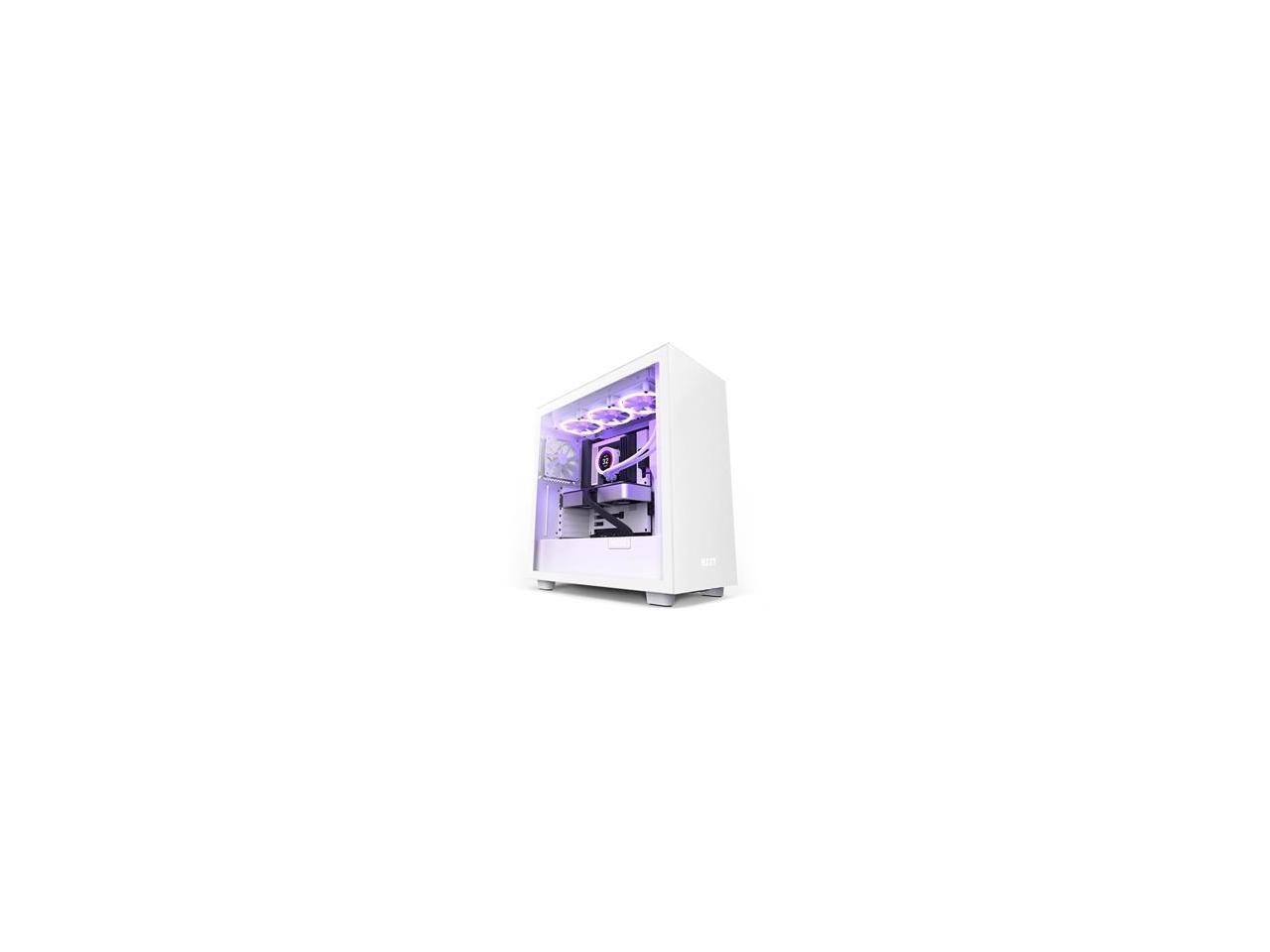 NZXT H7 - Mid-Tower PC Gaming Case - Tempered Glass - Enhanced Cable Management  - White 2