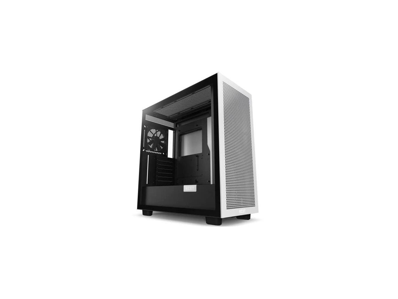 NZXT H7 Flow White & Black - Mid-Tower Airflow PC Gaming Case - Tempered Glass - Enhanced Cable Management 1