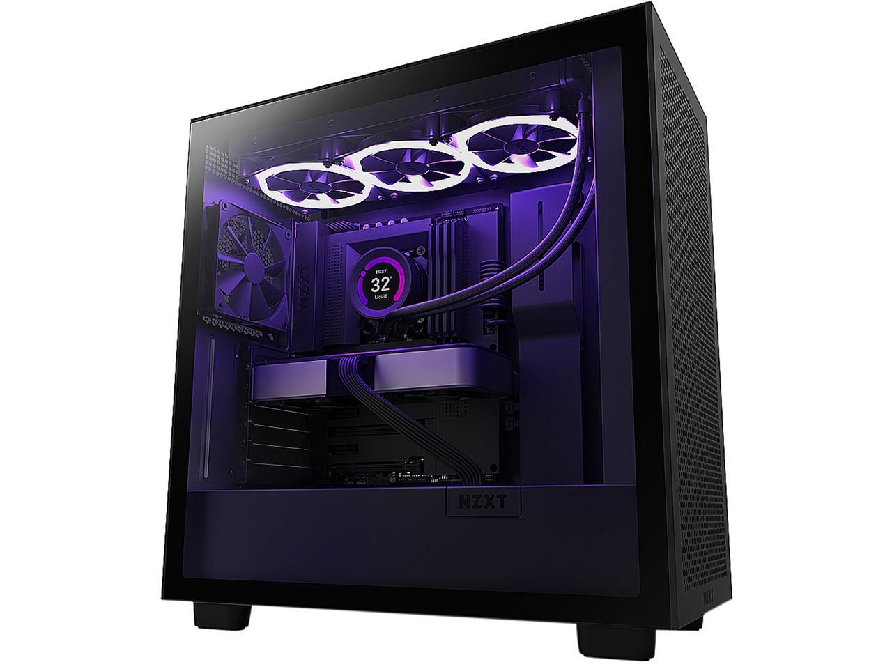 NZXT H7 Flow Black - Mid-Tower Airflow PC Gaming Case - Tempered Glass - Enhanced Cable Management - Water-Cooling Ready 1