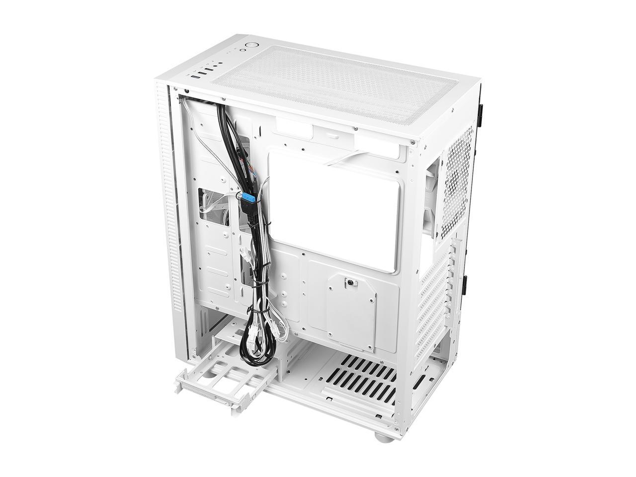 Antec NX Series NX410 White, 2 x 140mm & 1 x 120mm ARGB Fans Included, 360mm Radiator Support, Mesh Front Panel & Swing-Open Tempered Glass Side Panel ATX Mid-Tower Gaming Case 5