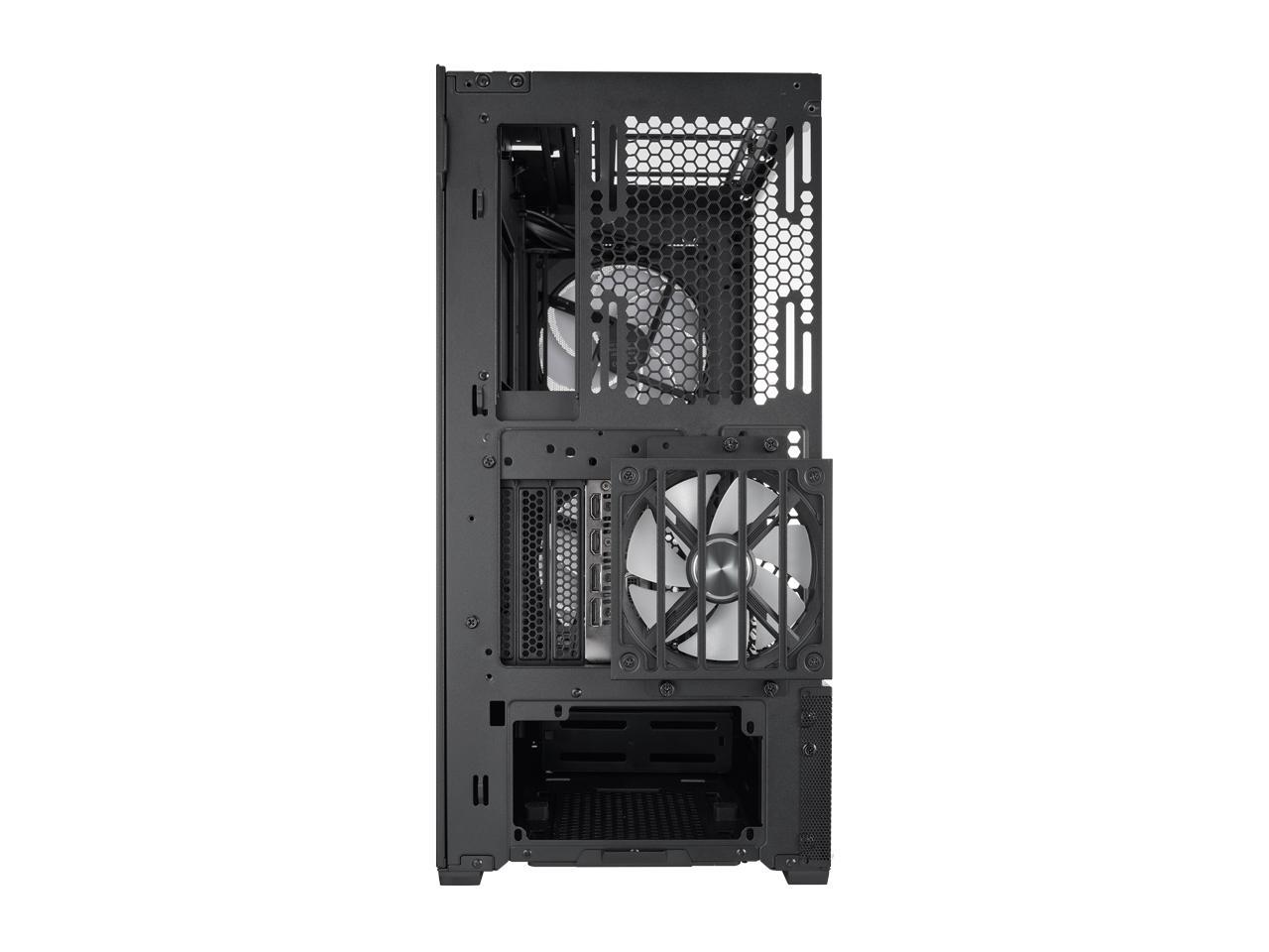 LIAN LI LANCOOL 216 X Black Steel / Tempered Glass ATX Mid Tower Computer Case ,2x 16 cm PWM Fans Included (Non RGB ) -LANCOOL 216X 2