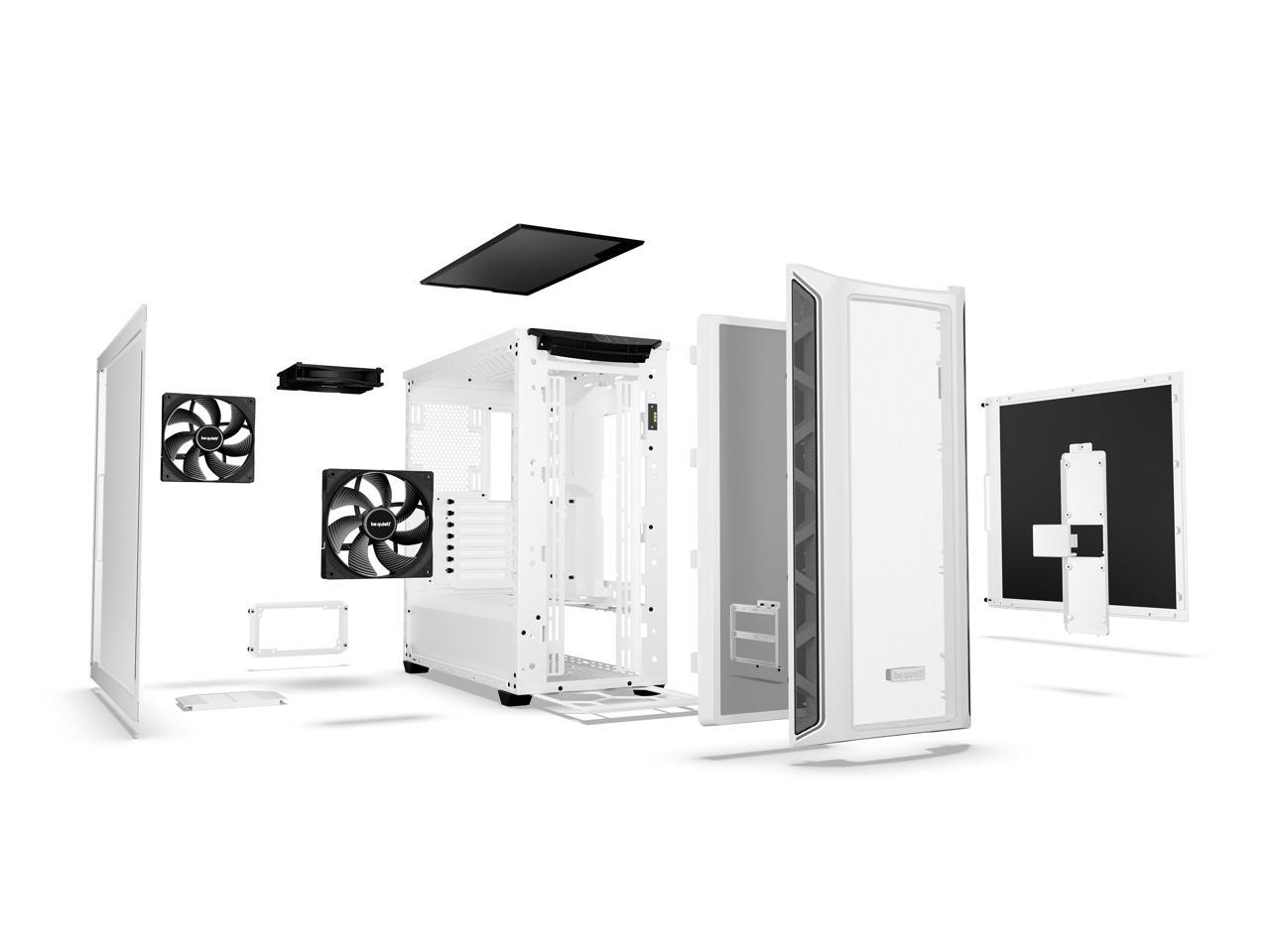 be quiet! Shadow Base 800 DX -ARGB - Mid-Tower PC Gaming Case - 420mm radiators or E-ATX motherboards Support -White 4