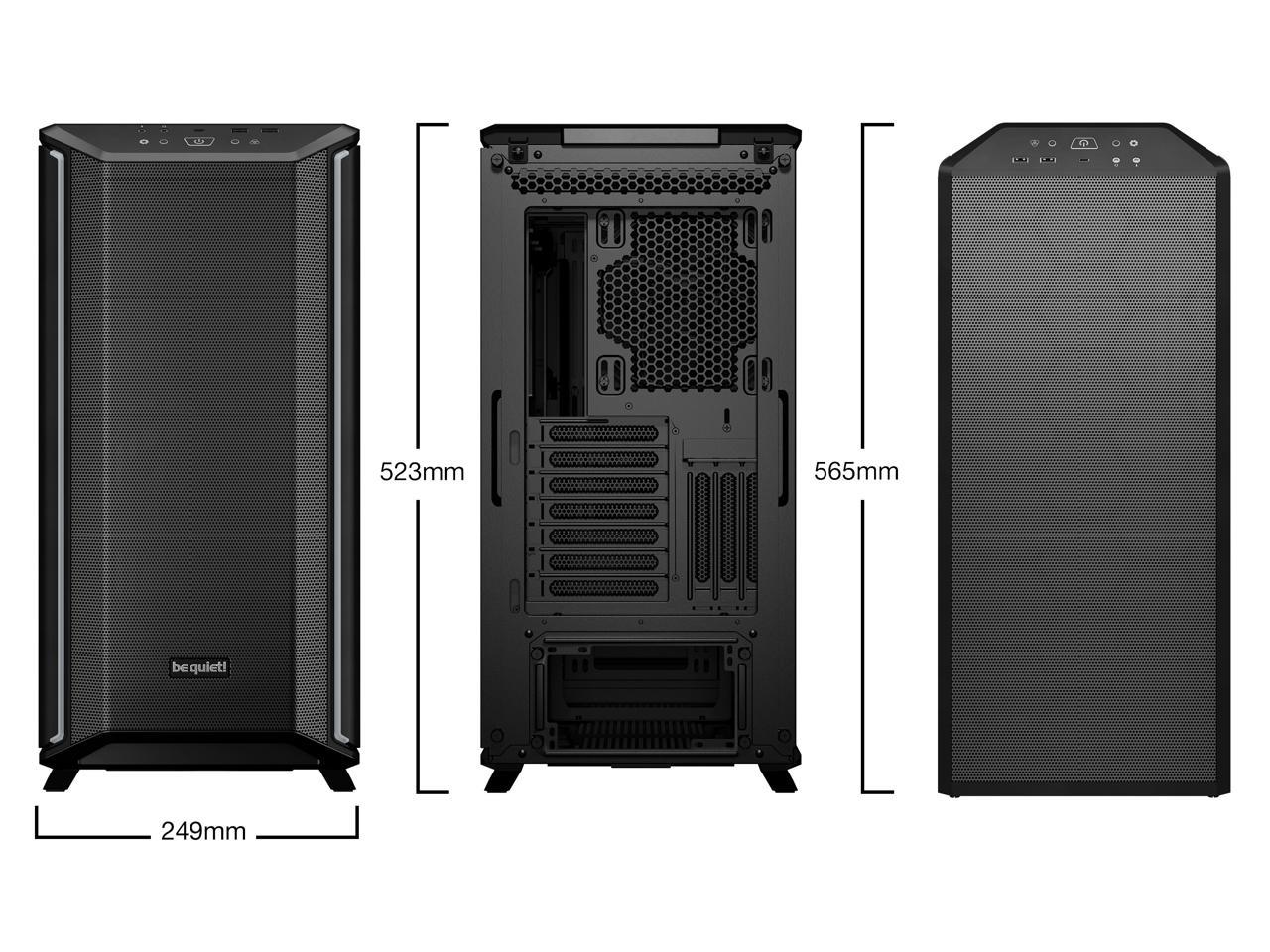 be quiet! Dark Base 701 Mid Tower PC Case | Mesh Front | Airflow Optimized | 3 Pre-Installed Silent Wings 4 Fans | ARGB Lighting with Controller | Tempered Glass | PWM and ARGB Hub | Black 2