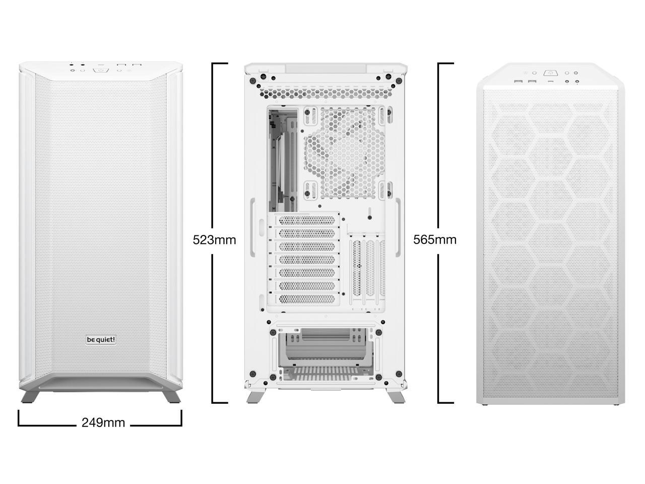 be quiet! Dark Base 701 Mid Tower PC Case | Mesh Front | Airflow Optimized | 3 Pre-Installed Silent Wings 4 Fans | ARGB Lighting with Controller | Tempered Glass | PWM and ARGB Hub | White 2