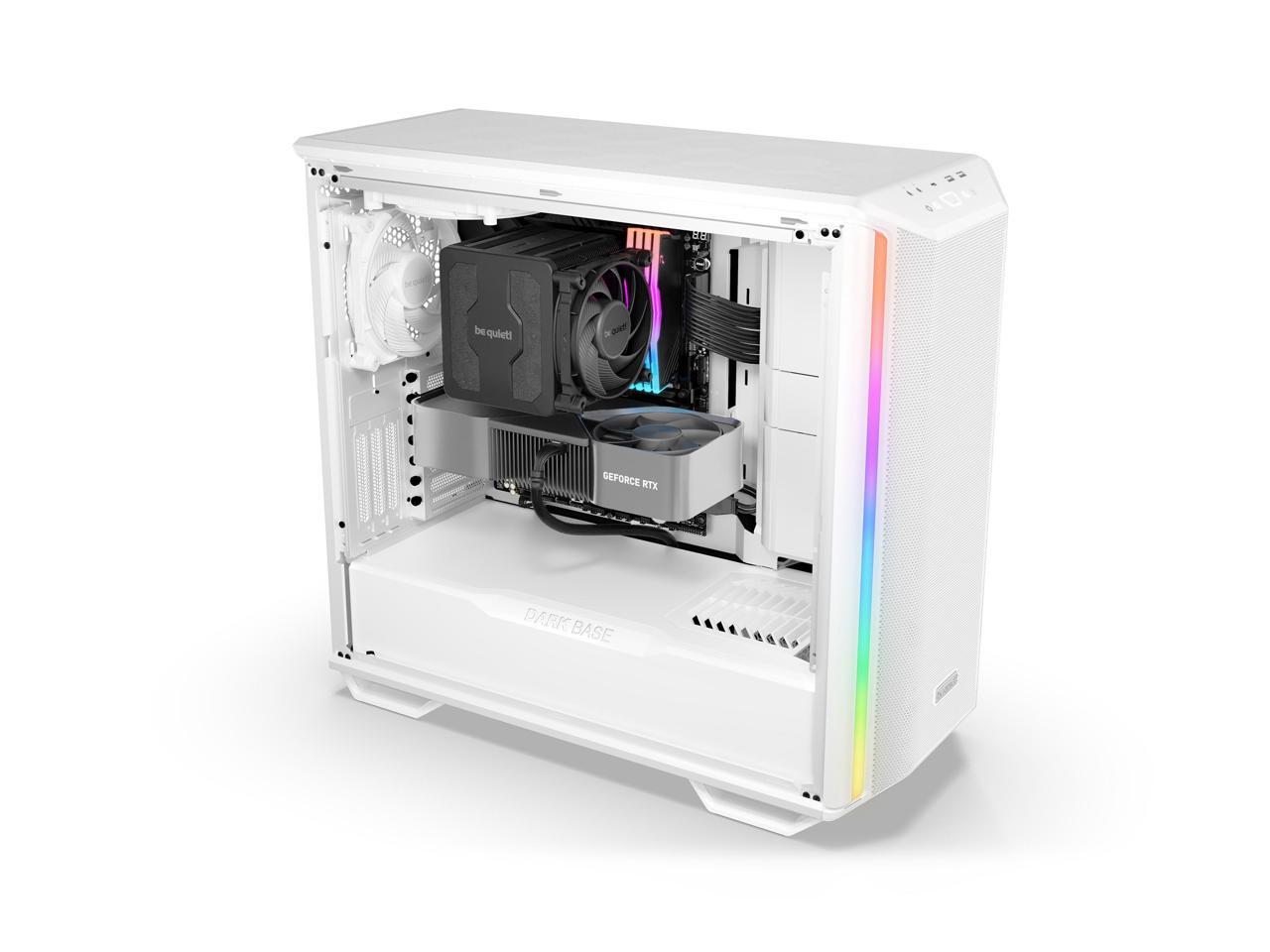 be quiet! Dark Base 701 Mid Tower PC Case | Mesh Front | Airflow Optimized | 3 Pre-Installed Silent Wings 4 Fans | ARGB Lighting with Controller | Tempered Glass | PWM and ARGB Hub | White 5