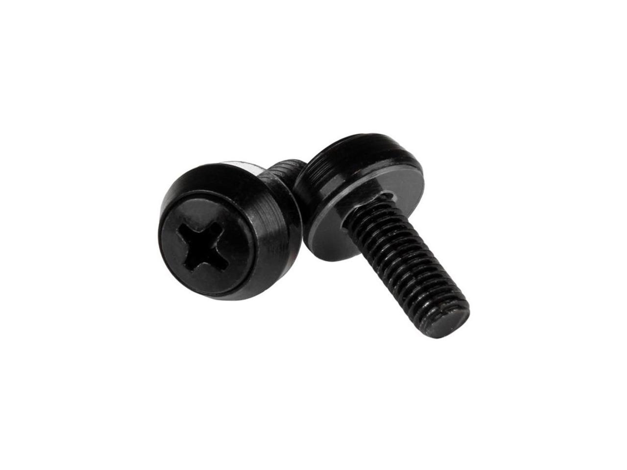 StarTech.com M6 x 12mm - Screws - 100 Pack, Black - M6 Mounting Screws for Server Rack & Cabinet - Mounting Screw - 0.47" - Steel - Black - 1 Pack 1