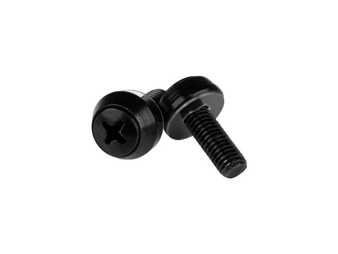 StarTech.com M6 x 12mm - Screws - 100 Pack, Black - M6 Mounting Screws for Server Rack & Cabinet - Mounting Screw - 0.47" - Steel - Black - 1 Pack 2