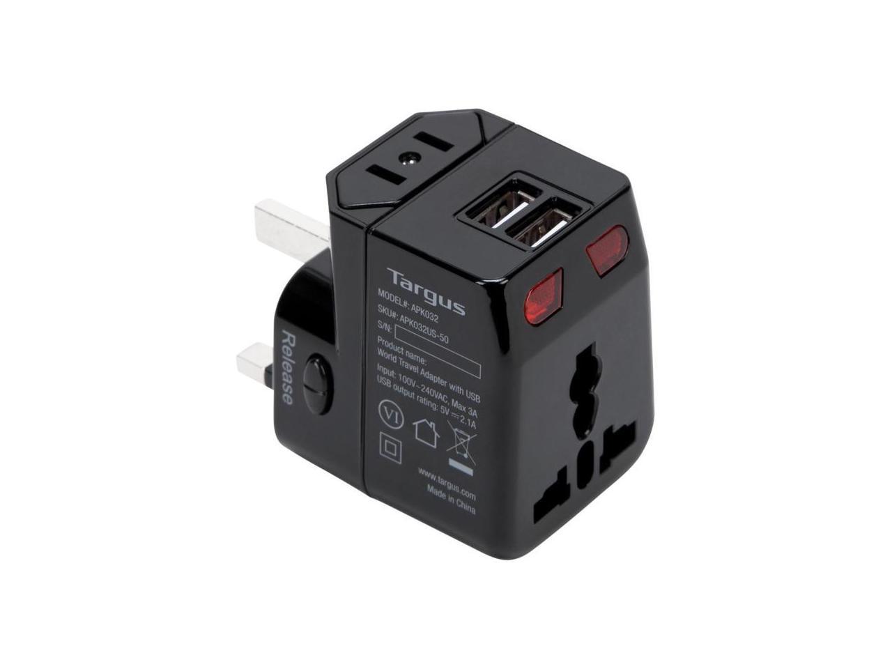 Targus World Travel Power Adapter with Dual USB Charging Ports - APK032US 1