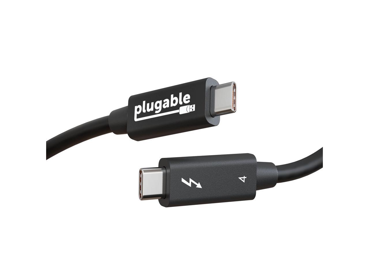 Plugable Thunderbolt 4 Cable [Thunderbolt Certified] 6.4ft USB4 Cable with 100W Charging, Single 8K or Dual 4K Displays, 40Gbps Data Transfer, Compatible with Thunderbolt 4, USB4, Thunderbolt 3, USB-C 1