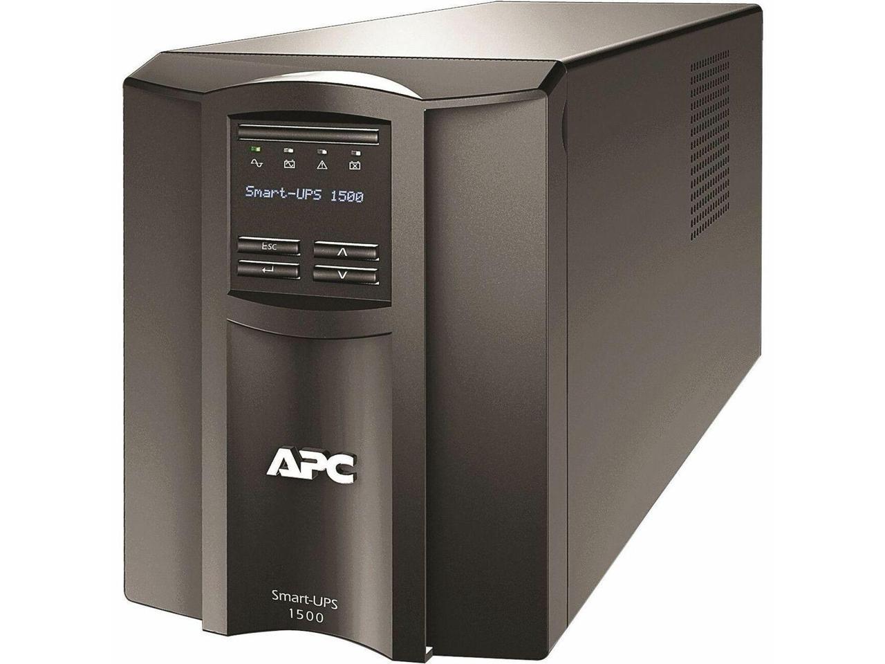 APC by Schneider Electric Smart-UPS 1500VA Tower UPS - Tower - AVR - 3 Hour Recharge - 6.50 Minute Stand-by - 120 V AC Input - 110 V AC, 125 V AC, 120 V AC Output - Sine Wave - USB - LCD Display - 8 x 1