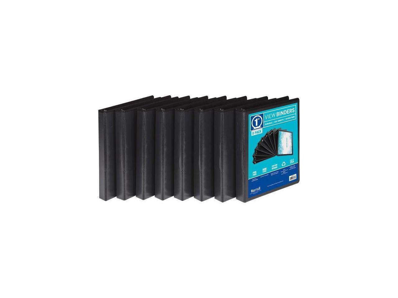 Samsill Durable 1" 3-Ring View Binders Black (S88430) 1