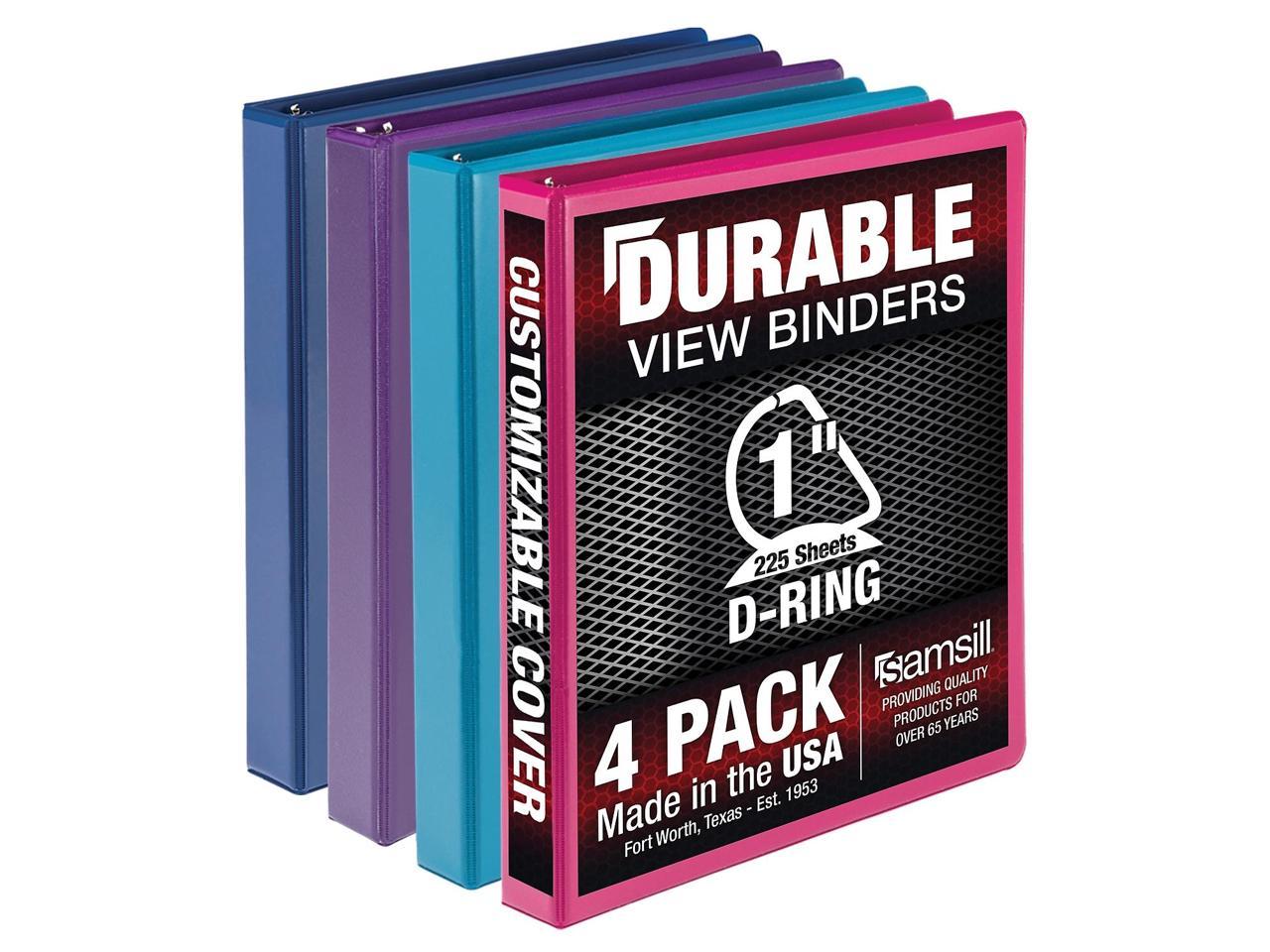 Samsill Durable View Binders 3 D-Ring Assorted Color 4 Pack (MP46439) 1