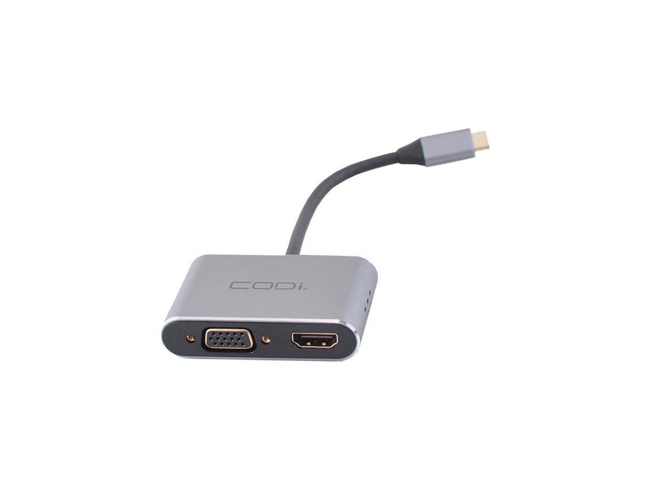 CODi 4-In-1 USB-C Display Adapter HDMI VGA USB-C PD USB-A 3.0 A01063M 2