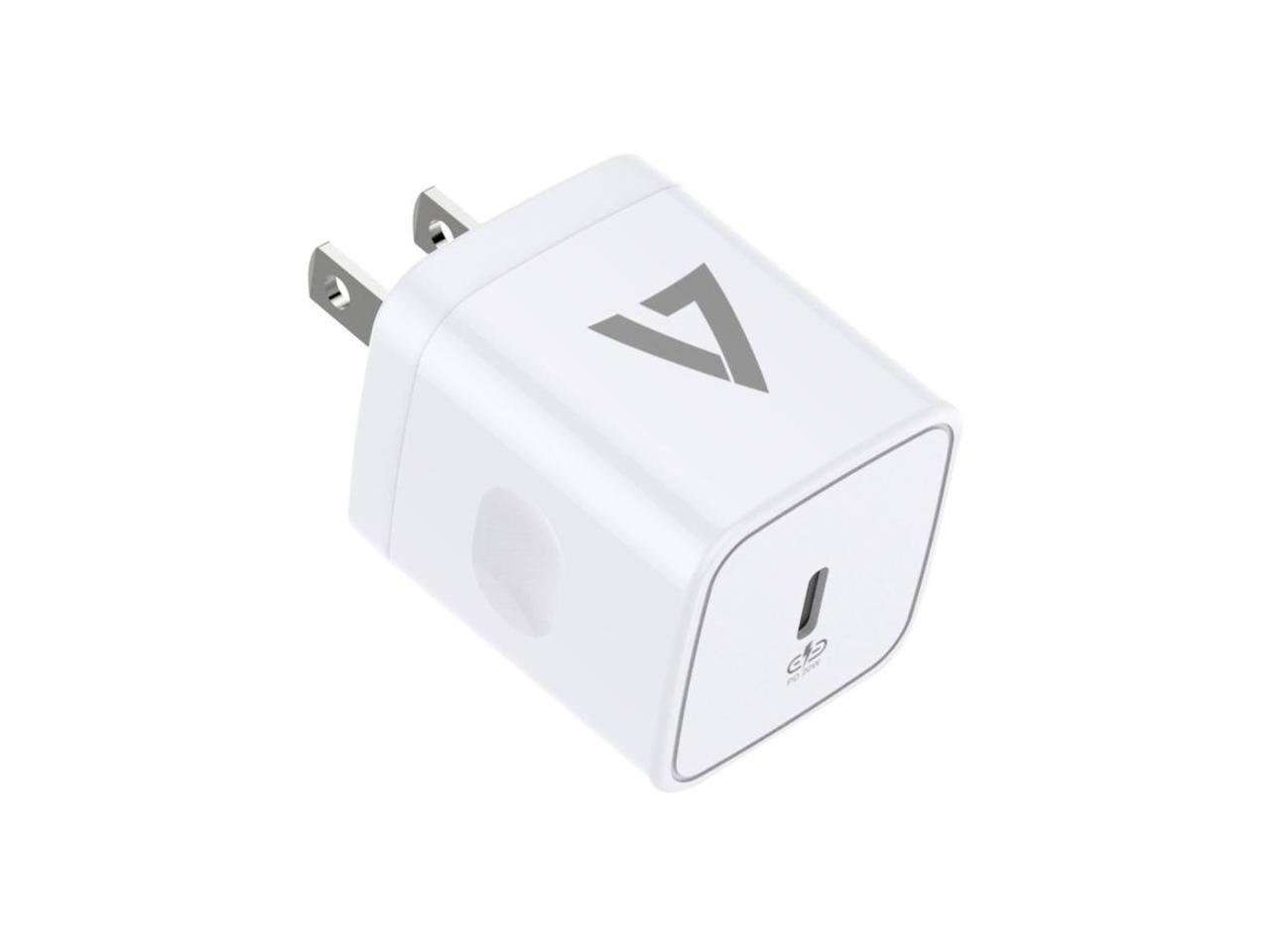 V7 ACUSBC20WPD-BDL-1N AC Adapter - 20 W - 120 V AC, 230 V AC Input - 12 V DC/3 A, 9 V DC, 5 V DC Output - White BNDL IPHONE/IPAD USB-C/LIGHTNING 5