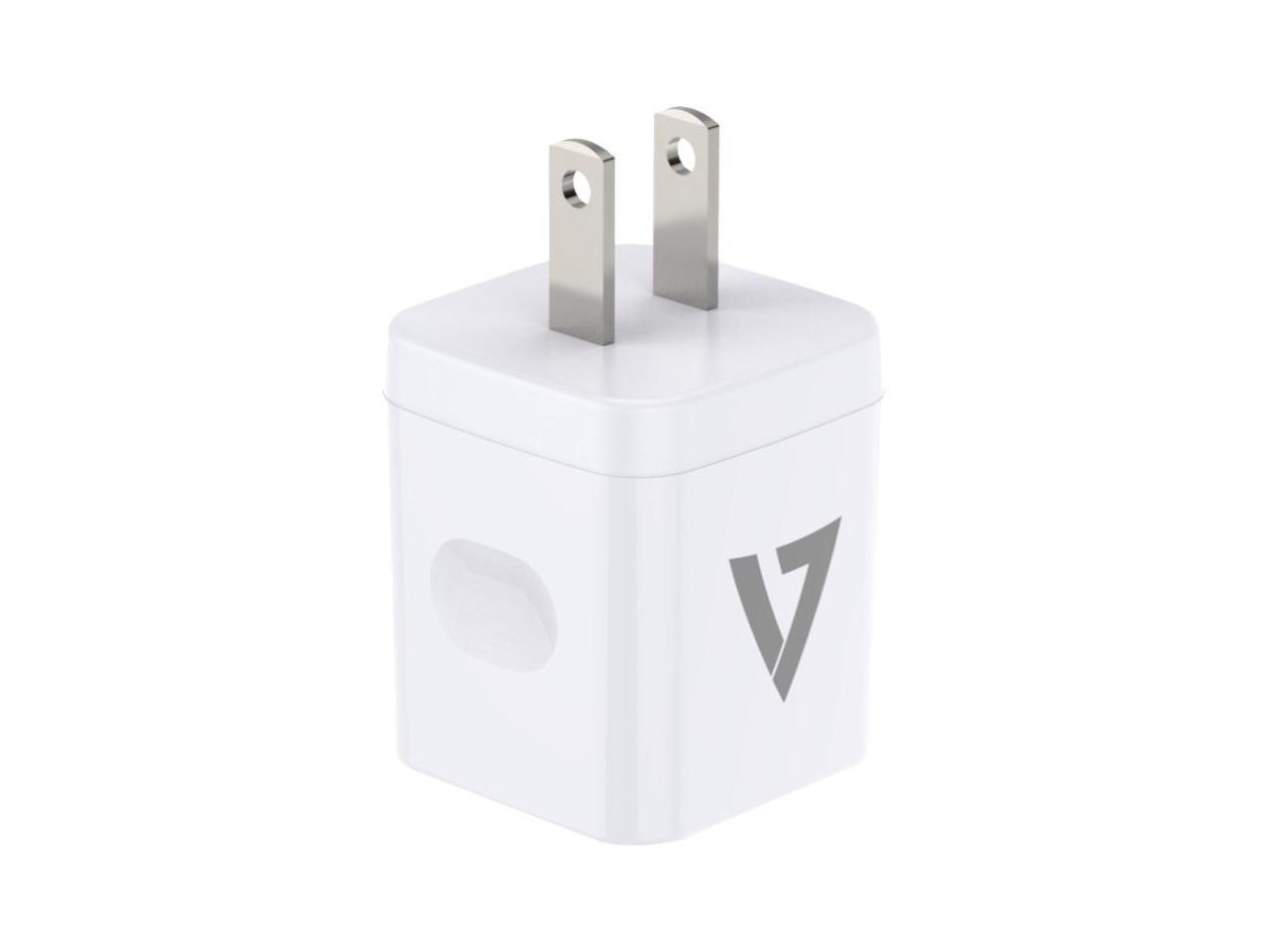 V7 ACUSBC20WPD-BDL-1N AC Adapter - 20 W - 120 V AC, 230 V AC Input - 12 V DC/3 A, 9 V DC, 5 V DC Output - White BNDL IPHONE/IPAD USB-C/LIGHTNING 4