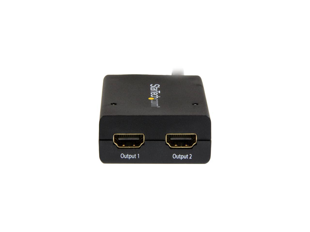 StarTech.com ST122HD4KU HDMI Splitter 1 In 2 Out - 4k 30Hz - 2 Port - Supports 3D video - Powered HDMI Splitter - HDMI Audio Splitter 2