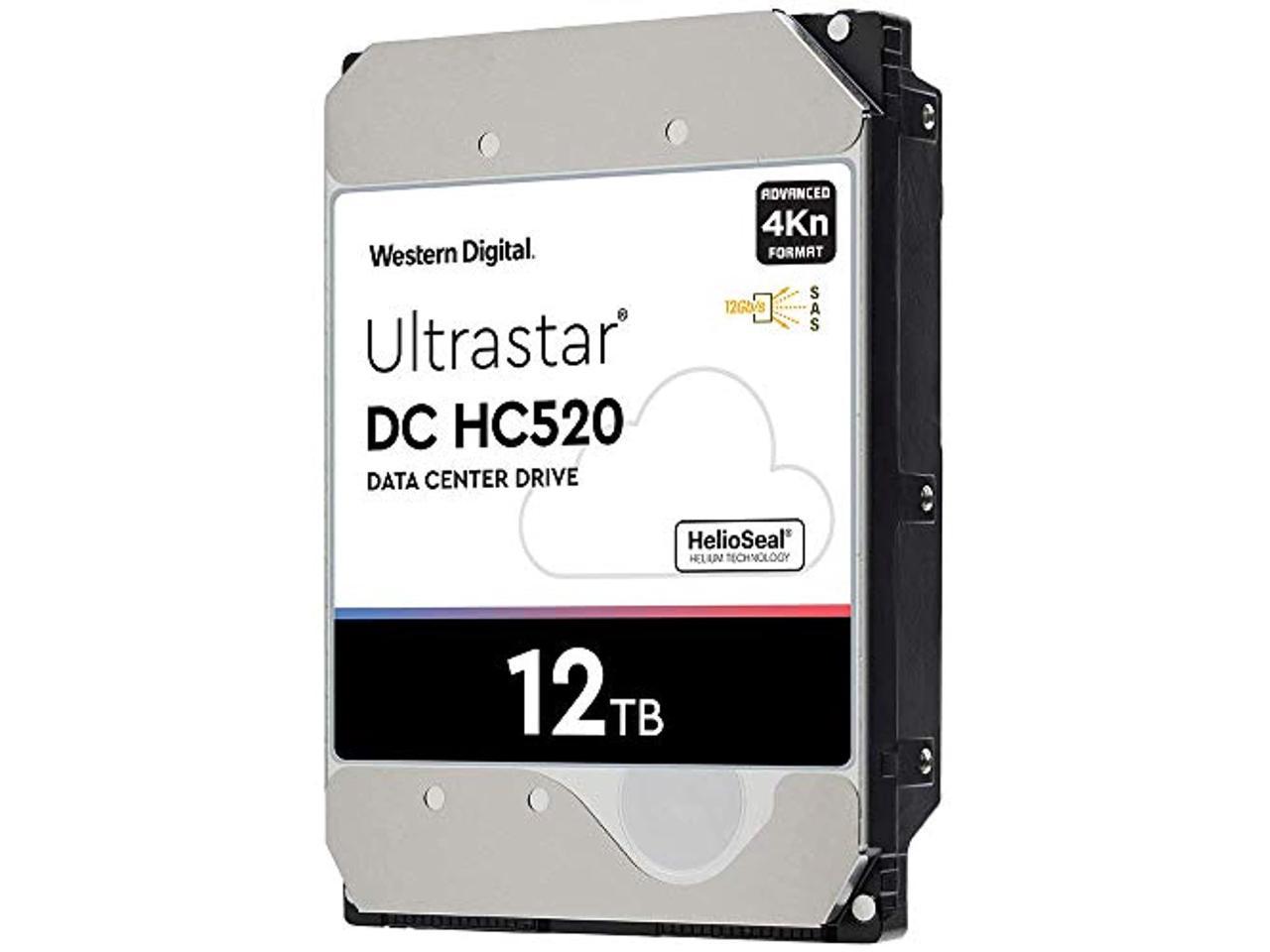 WD Ultrastar DC HC520 | HUH721212AL4200 (0F29560) | 12TB 7200 RPM 4Kn SAS 12Gb/s 256MB Cache 3.5-Inch Internal Enterprise HDD Data Center Hard Disk Drive 4