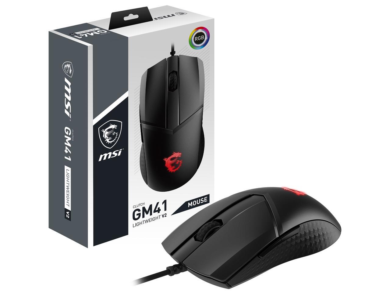 MSI CLUTCHGM41 Lightweight V2 Gaming USB RGB Adjustable up to 16000 DPI Desktop Laptop Gaming Mouse (Clutch GM41 Light Weight V2) 1