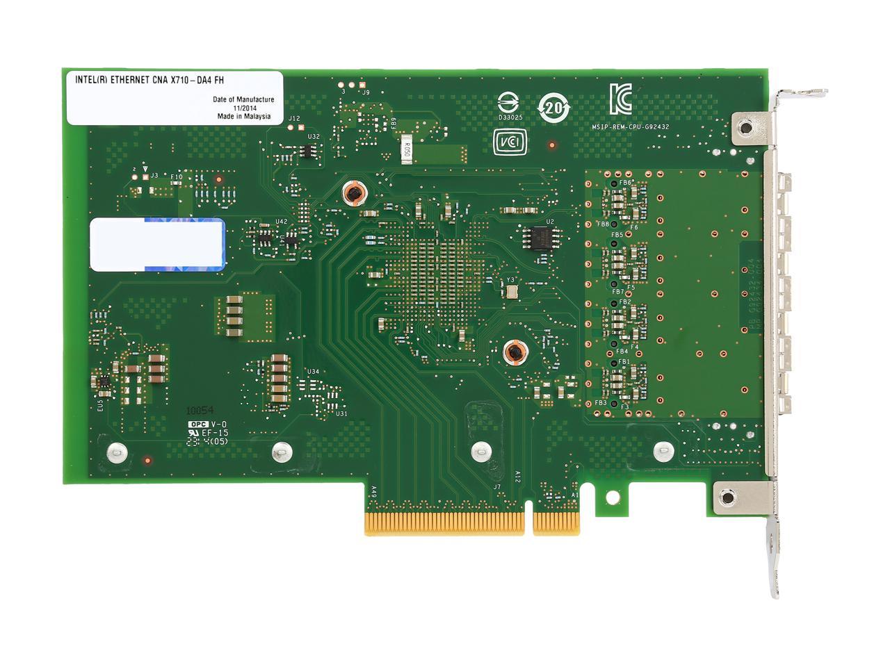 Intel X710DA4FHBLK Ethernet Converged Network Adapter Quad-Port 10GbE Low profile PCIe 3.0, x8 Quad port 4