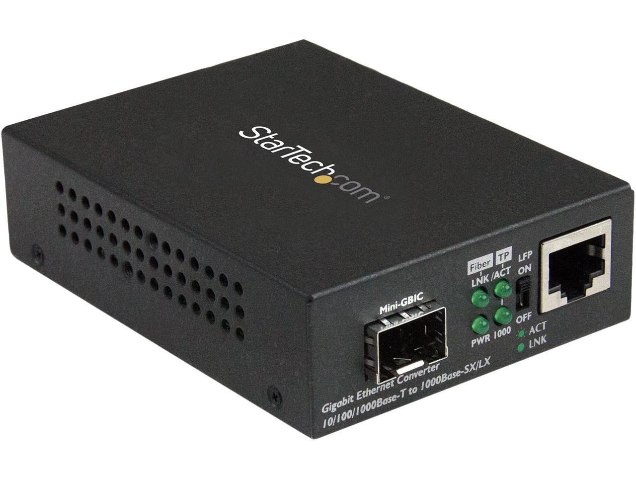 StarTech.com Gigabit Ethernet Fiber Media Converter with Open SFP Slot - Supports 10/100/1000 Networks 1