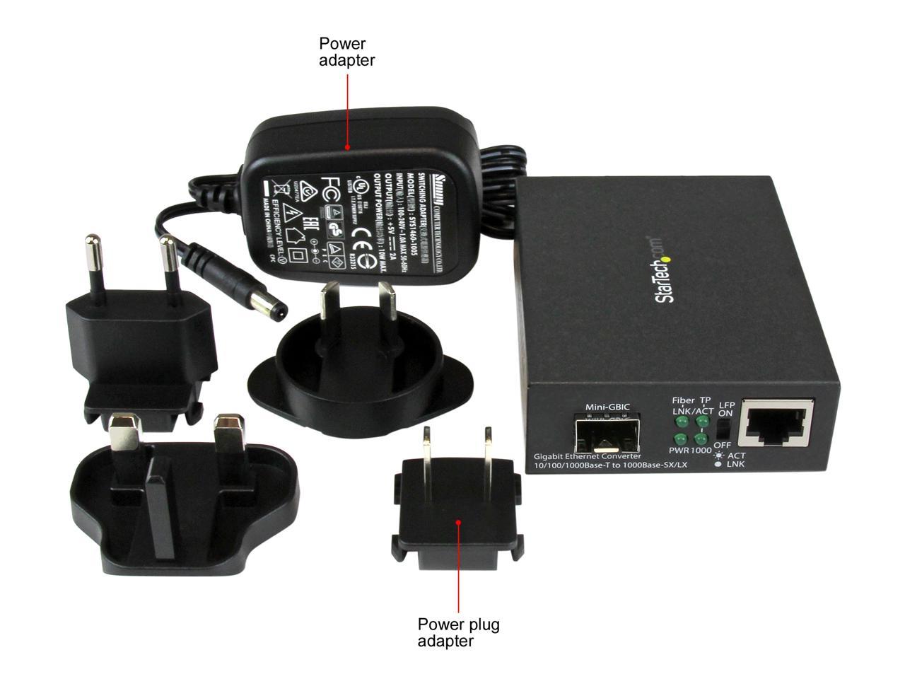 StarTech.com Gigabit Ethernet Fiber Media Converter with Open SFP Slot - Supports 10/100/1000 Networks 4